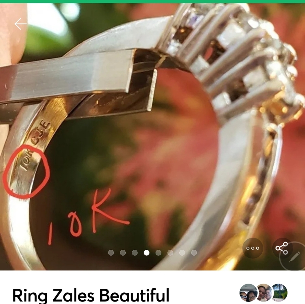 10K white gold diamond engagement ring! Real Gold Not Filled Or Plated!